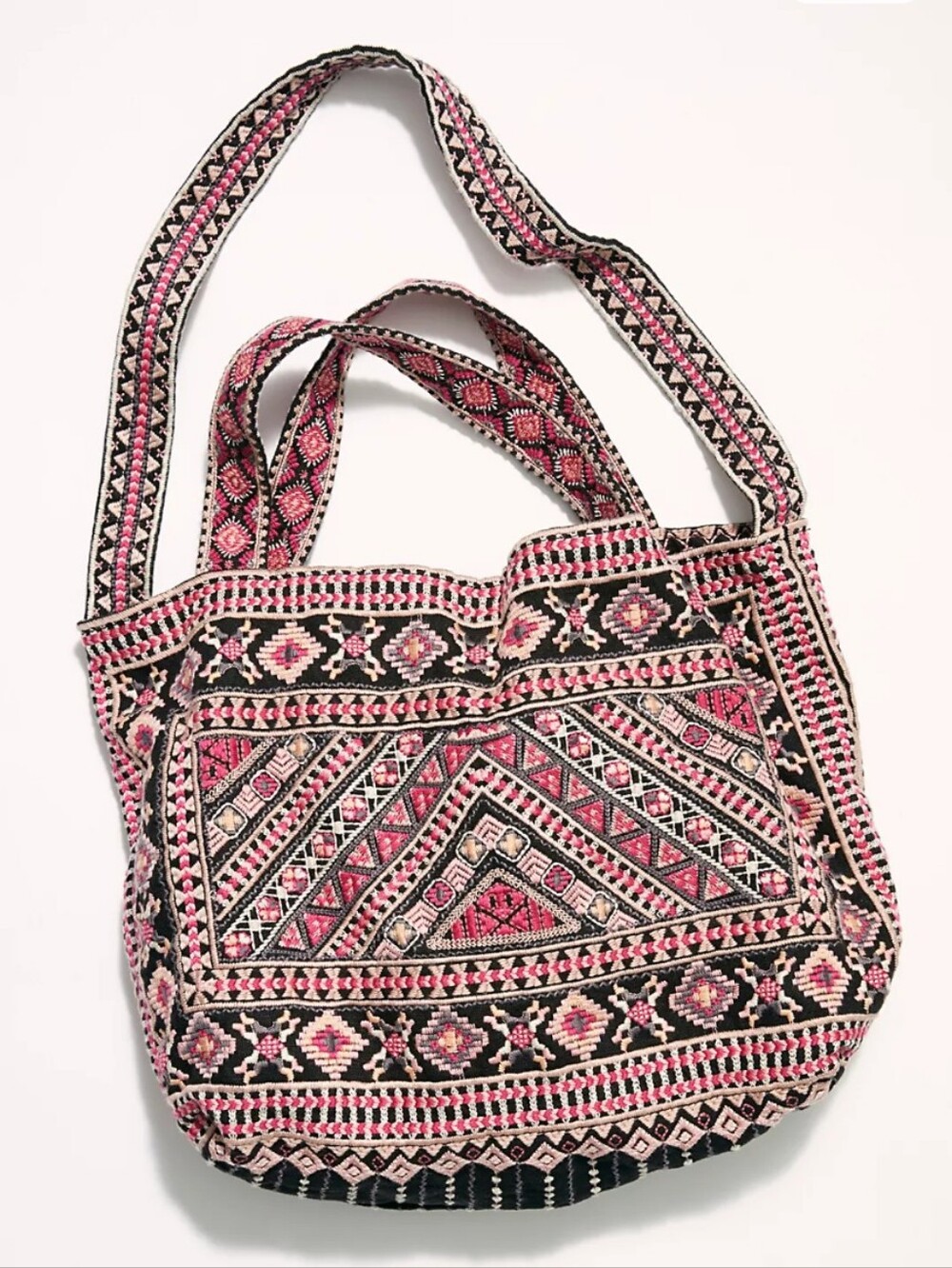 Johnny Was Gorgeous Sariya Boho Embroidered Shoulder Bag / Crossbody Purse Tote
